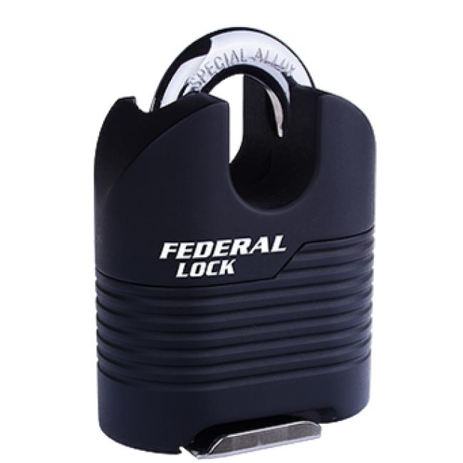 Federal SR60PW 62mm Hardened steel body weather proof cover 4 wheel combi padlock closed shackle