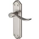 Heritage Brass Sandown Lever Latch Keyless Door Handle Satin Nickle Wooden Door Handles